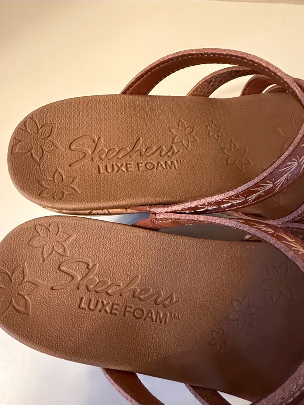 Skechers Brown Multi-Strap Wedge Sandals